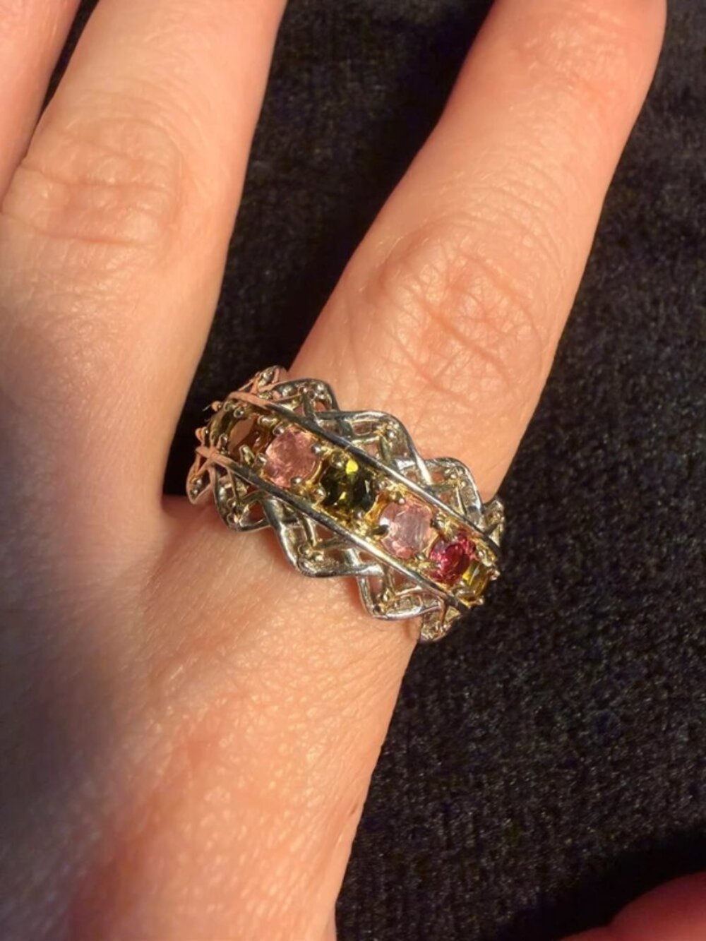 Gems En Vogue Michael Valitutti Multi Colored Eternity Band Ring